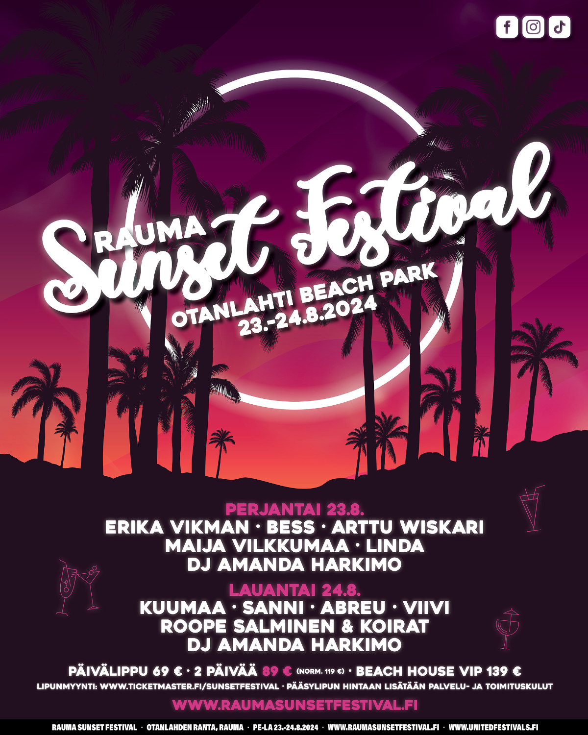 Uusi kesäfestivaali Rauma Sunset Festival järjestetään Otanlahden rannalla elokuussa 2024!